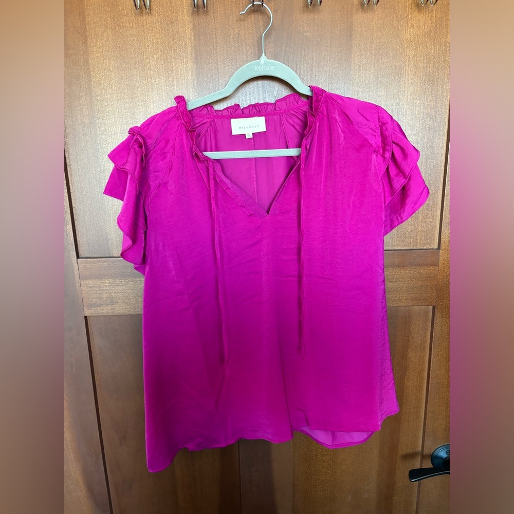 Pink Short Sleeve Blouse